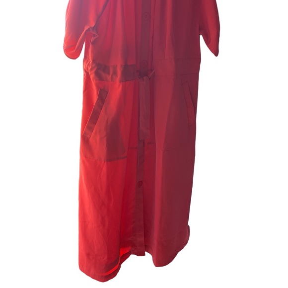 New Prologue Button Up Short Sleeve Dress Melon Pink Woman’s Curvy Plus Size XXL - Picture 6 of 13